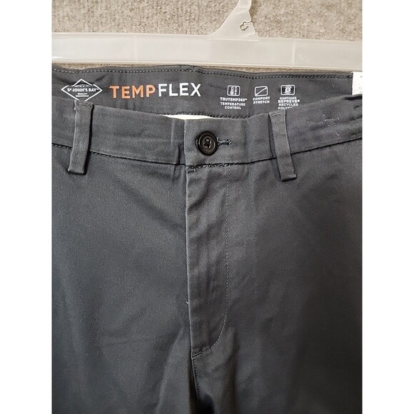 St Johns Bay Temp Flex Chino Pants Mens 38x30 Gray Stretch Comfort NEW - Picture 3 of 11